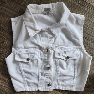 Vintage USIX White Denim Vest Top